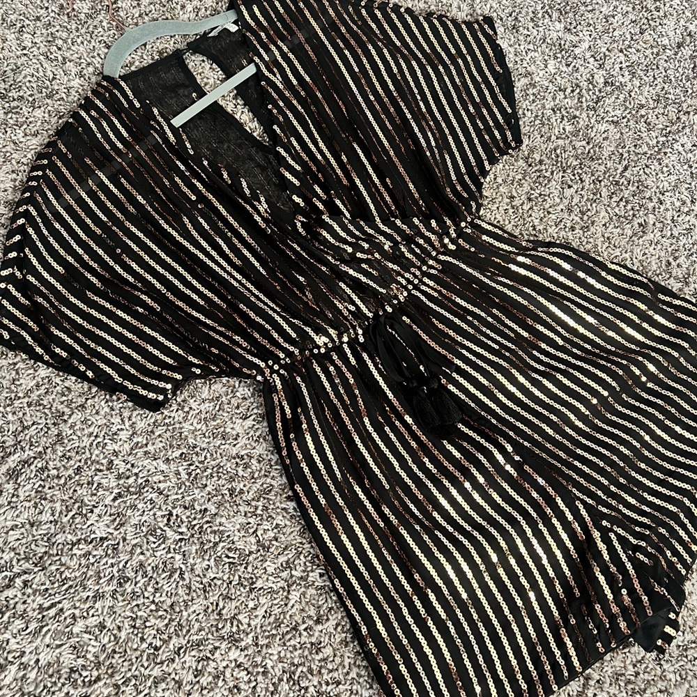 Sequence gold short romper